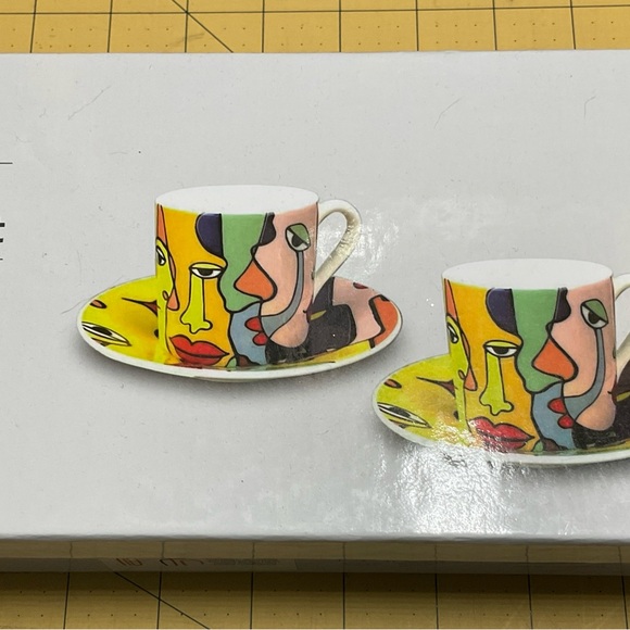 NEW IN BOX 12 pc. DOODLE ESPRESSO SET - Picture 2 of 3